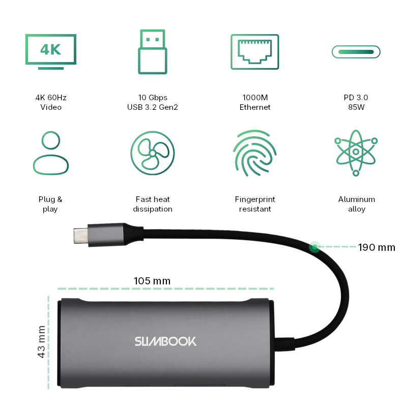 Docking 8in1 USB-C 4K 60Hz 85W